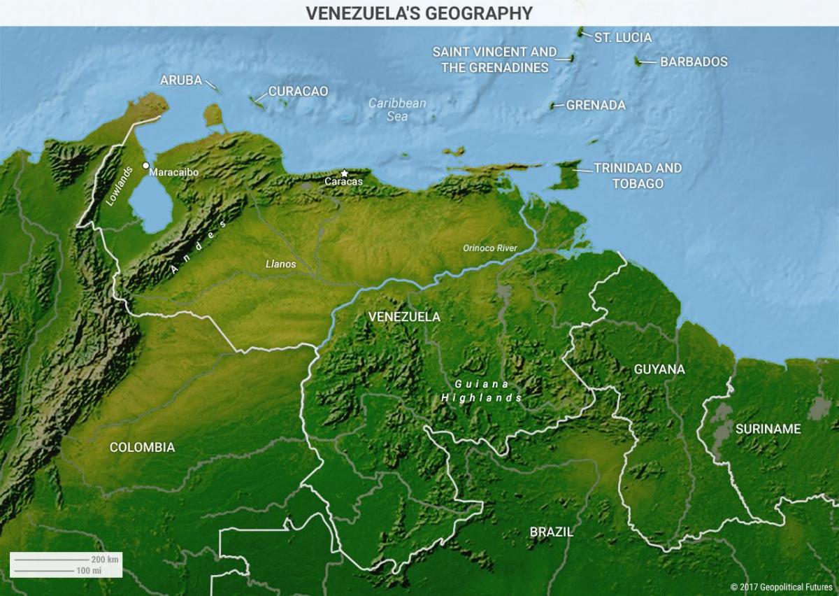 地图，委内瑞拉的地理