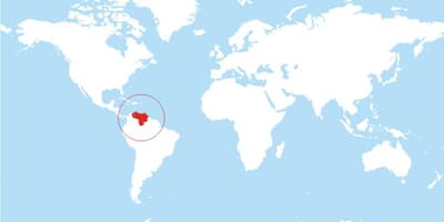 地图，委内瑞拉的位置，在世界